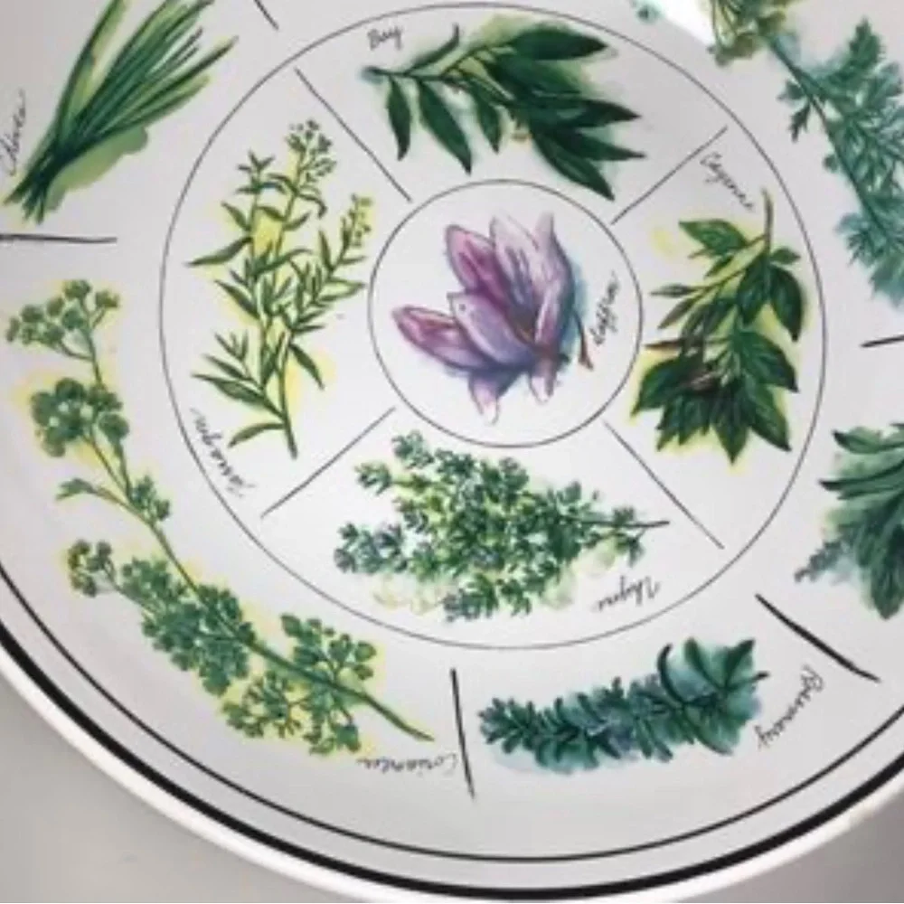 Williams Sonoma large bowl covered in Herbs